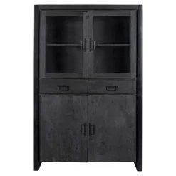 Mangohoutonline Mangohouten Vitrinekast Britt Black Mahom