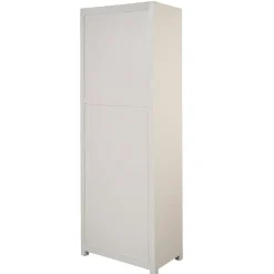 Mangohoutonline Mangohouten Wandkast Phoenix 80 cm Crème Mahom (5 open vakken, 2 deuren)