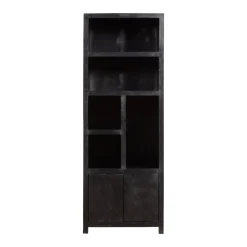 Mangohoutonline Mangohouten Wandkast Phoenix 80 cm Mahom (5 open vakken, 2 deuren)