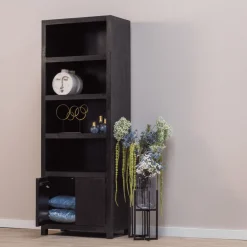 Mangohoutonline Mangohouten Wandkast Phoenix 80 cm Mahom (4 open vakken, 2 deuren)