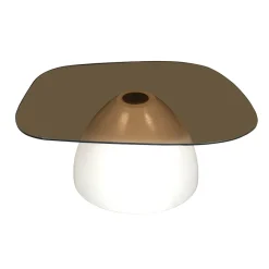 Mangohoutonline Salontafel Paula 87 cm Glazen blad Mahom