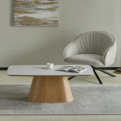 Mangohoutonline Salontafel Santiago Woodvineer 120 cm Mahom