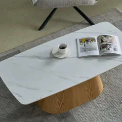 Mangohoutonline Salontafel Santiago Woodvineer 120 cm Mahom