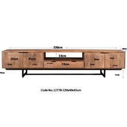 Mangohoutonline TV Meubel Valdez 220 cm